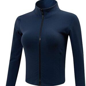 Women's Athletic Full Zip Lightweight Workout Jacket with Thumb Holes